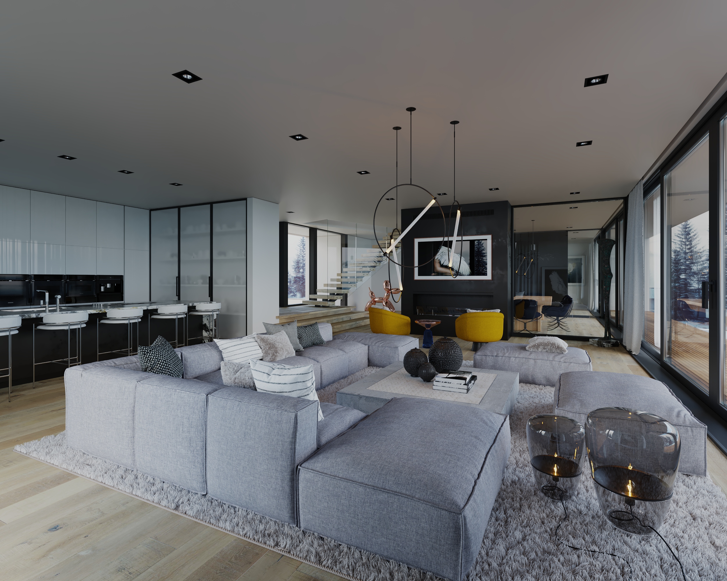 Powder Mountain house visualization. Cinema 4D + Corona-1