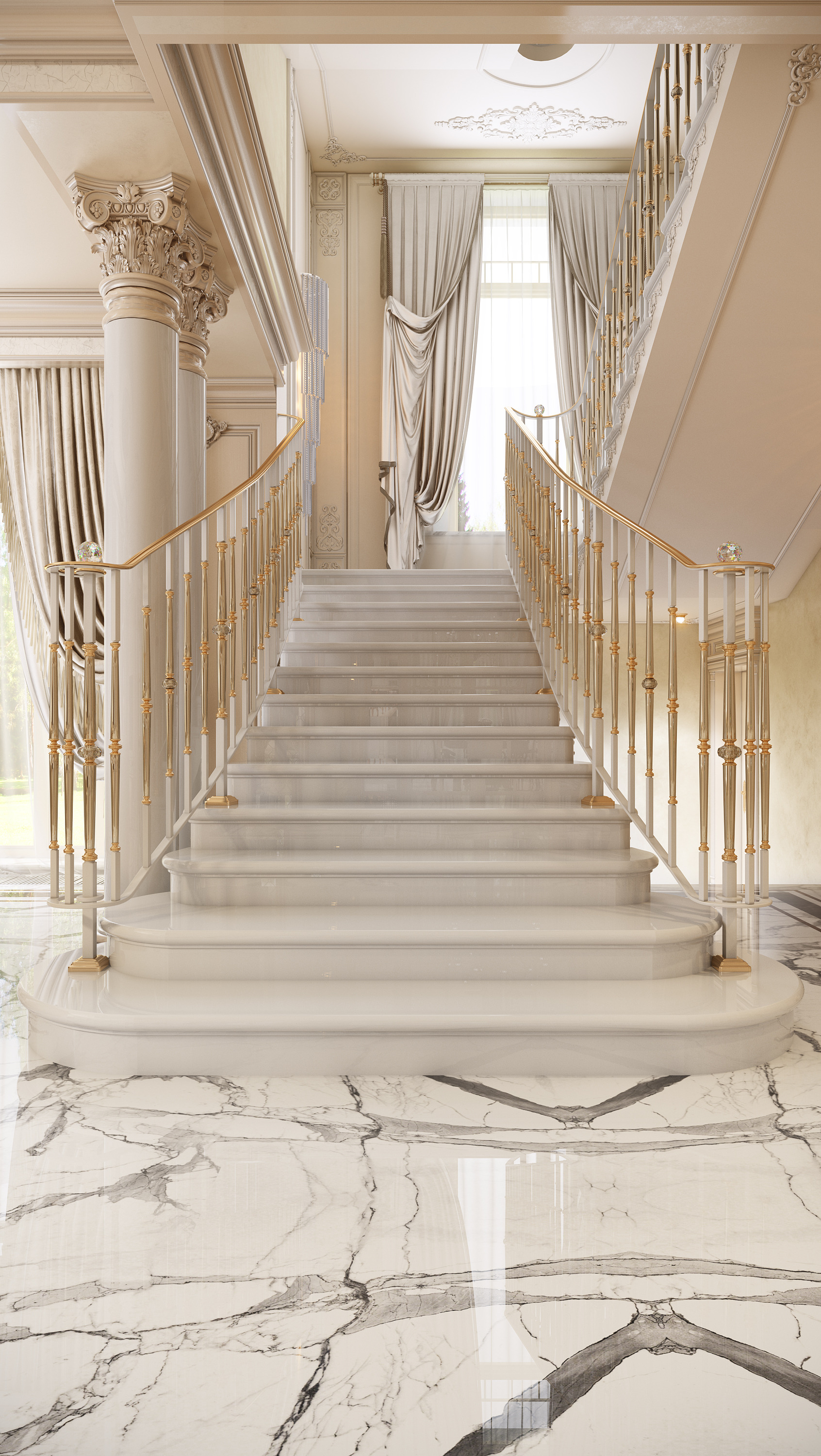 莫斯科轻法式经典住宅设计-37