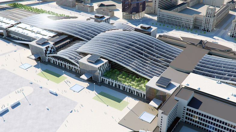 Minsk·Central(梦幻透明屋顶下的 Minsk 中央车站综合体)-0